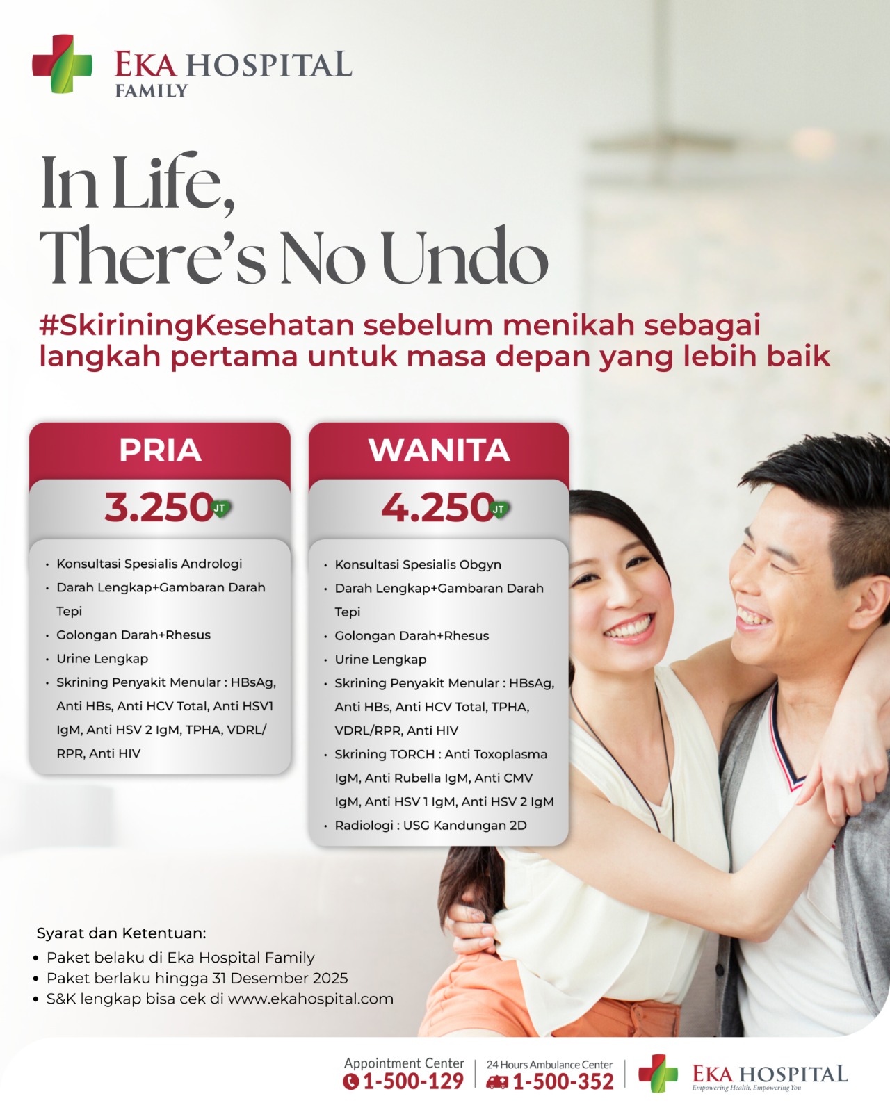 Paket Premarital Check Up Pra Nikah Eka Hospital