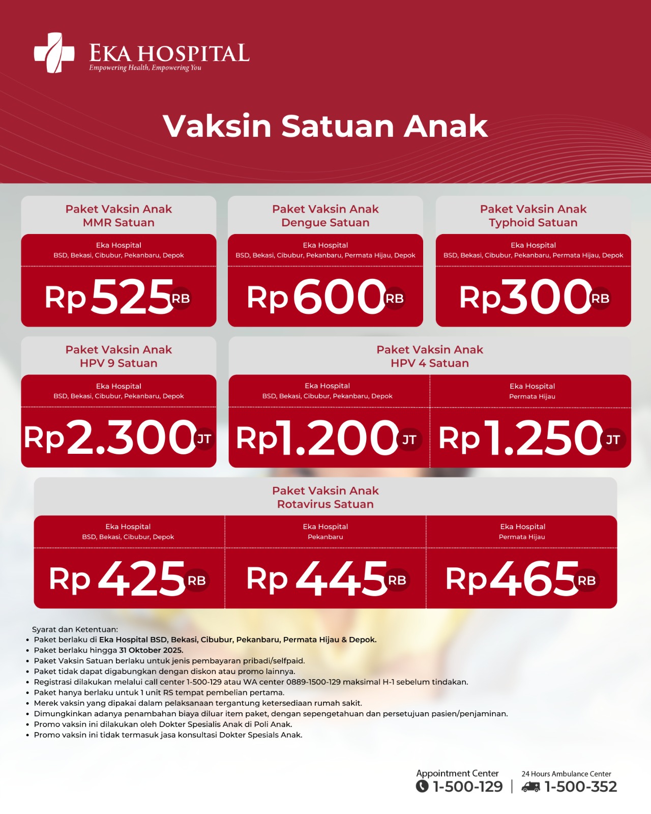 Promo vaksin anak eka hospital