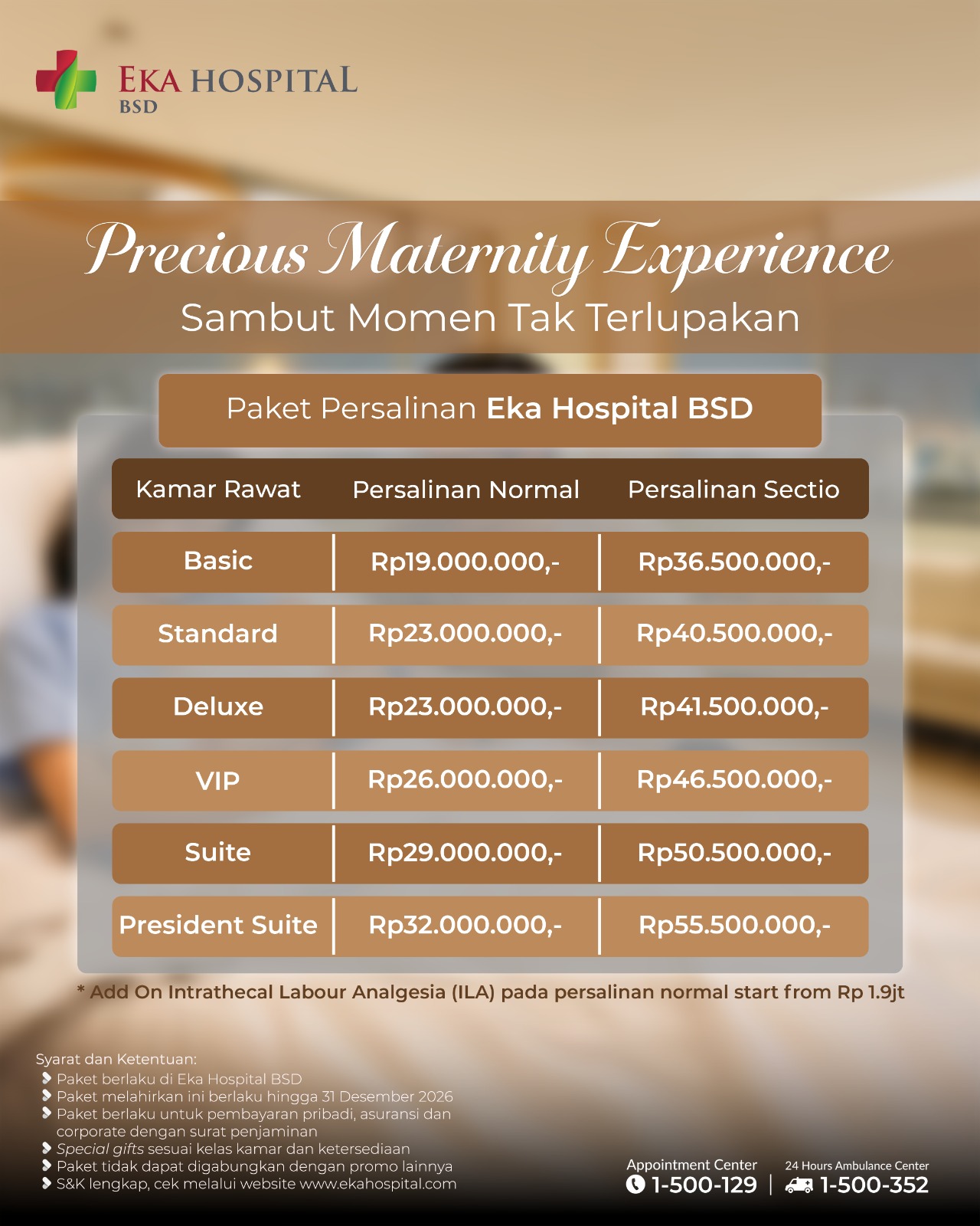 Paket Melahirkan Eka Hospital 2026