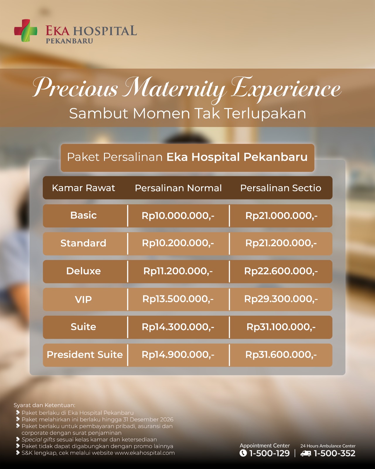 Paket Melahirkan Eka Hospital 2026