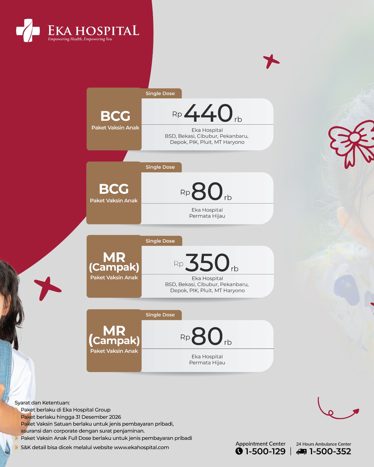 vaksin anak eka hospital