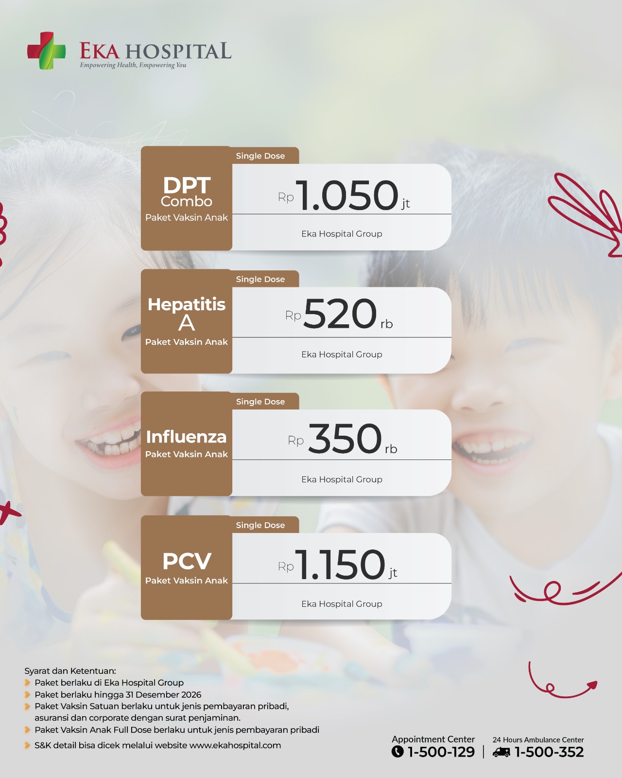 vaksin anak eka hospital